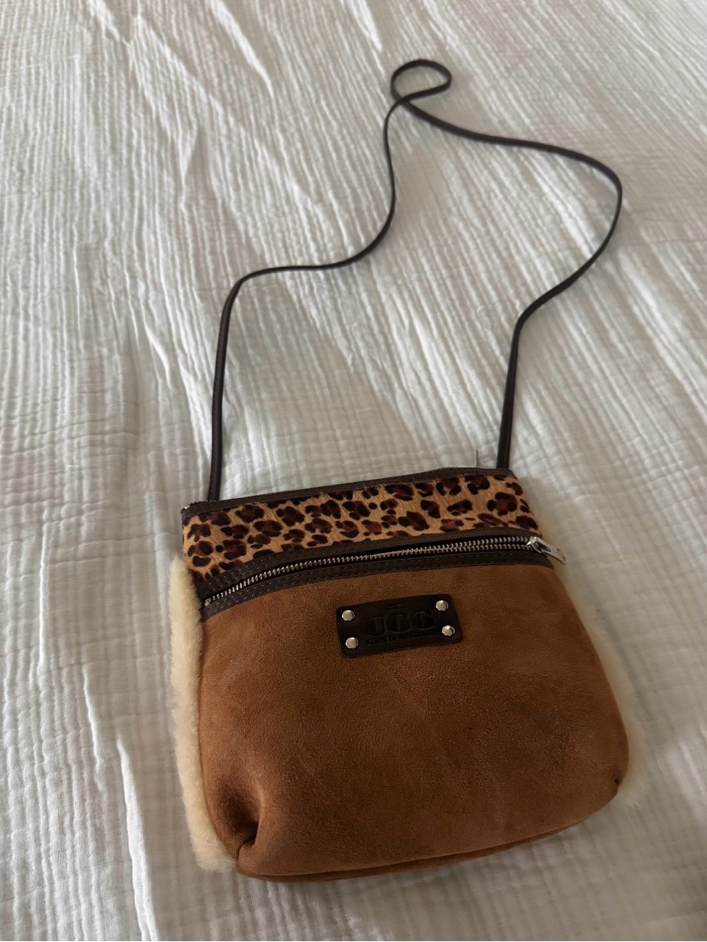 UGG Suede Crossbody Bag - Leopard Print